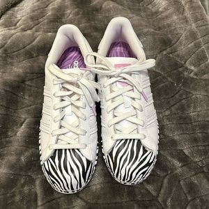 Adidas Superstar Zebra and Lilac Sneakers